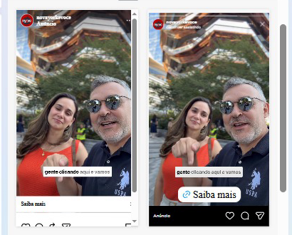 Print do criativo ativo AD 03 com casal/equipe em Nova York e CTA Saiba mais